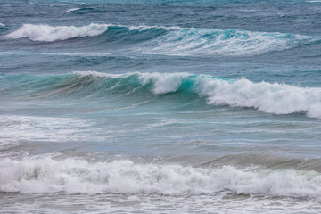 Ocean waves at Little Oberon bay in Wilsons Promontory national park, Victoria, Australia