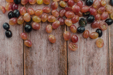 Blue grapes with green leaf healthy eating, isolated