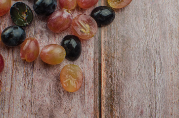 Blue grapes with green leaf healthy eating, isolated