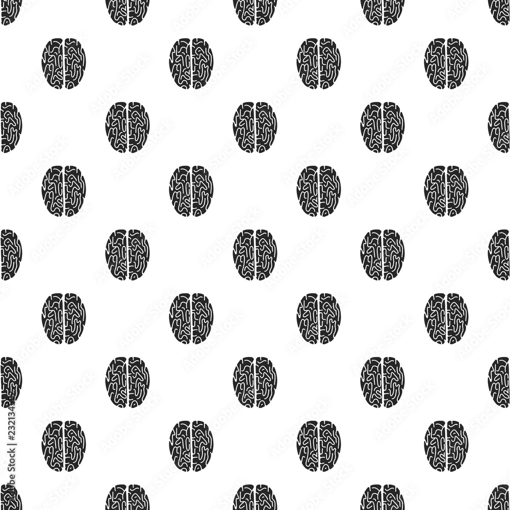 Poster Top view brain pattern seamless repeat background for any web design