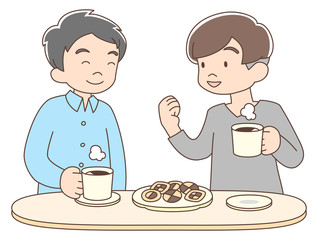 コーヒー_男性_友達