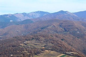 Fototapeta premium landscape of the village in autumn 