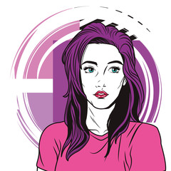 Pop art woman cartoon