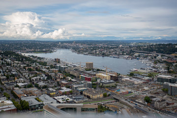 Downtown Seattle With Dramatic Clouds