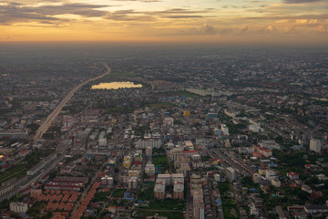 aerial view of the city