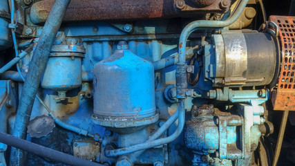 Details of a very old tractor, mechanical parts