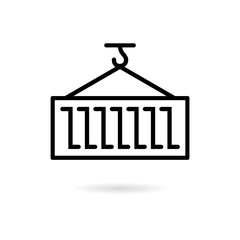 Black Cargo Container icon or logo