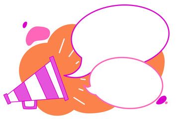 Flat design business illustration concept Digital marketing business holding megaphone for website and promotion banners. Cartoon human hand holding megaphone. social media concept