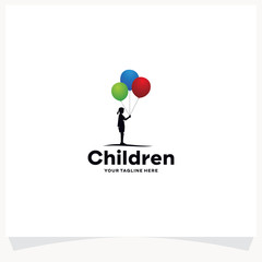 Kids Balloon Logo, Children Logo Designs Template