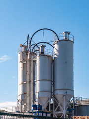 Storage tanks on a chemical factory in Cheshire UK