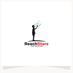 Obraz na płótnie Canvas Reach Stars Logo Designs Template