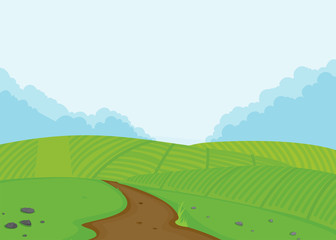 A farmland landscape background