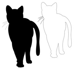 silhouette cat, outline