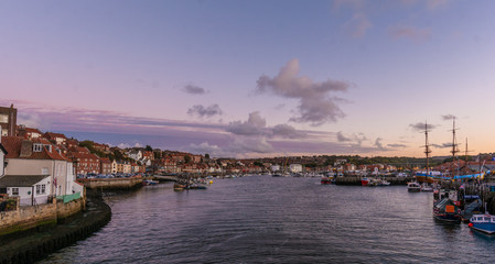 Naklejka premium Harbor of Whitby, North Yorkshire, England