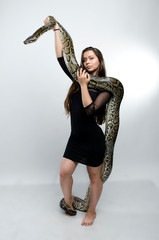 sensual woman and python.