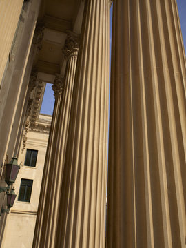 Courthouse Pillars And Light Fixture