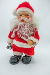 Vertical view of Santa Claus toy figure.