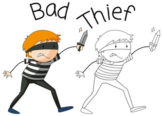 Doodle bad thief character
