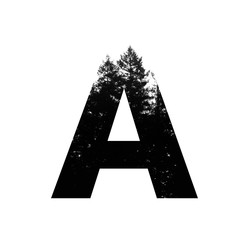 Letter A hipster wilderness font lettering. Outdoor adventure.