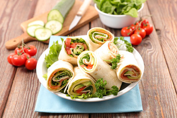 sandwich wrap, fajito or burrito