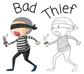 Doodle bad thief character