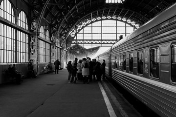 people walking in railway