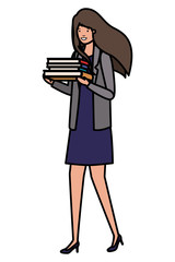 business woman wit book avatar character
