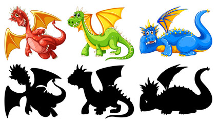 Set of dragon character