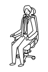 businessman sitting in office chair avatar character