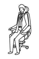 businessman sitting in office chair avatar character