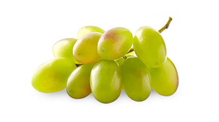 Green grape bunch isolated on white background