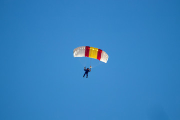 parachutist doing acrobatics