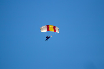 parachutist doing acrobatics
