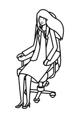 businesswoman sitting in office chair avatar character
