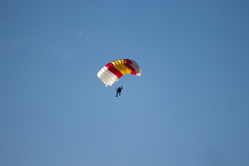 parachutist doing acrobatics