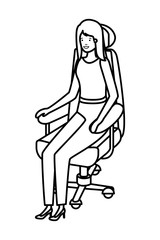 businesswoman sitting in office chair avatar character