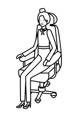 businesswoman sitting in office chair avatar character