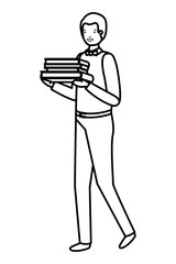 young business man wit book avatar character