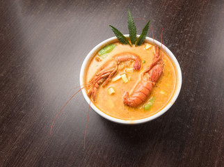 Peruvian Food: Prawns soup, called 