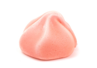 Single Meringue on a White Background