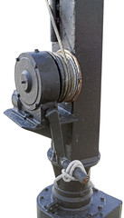 boat trailer hand winch isolated on white