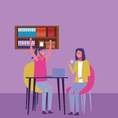 People working in office