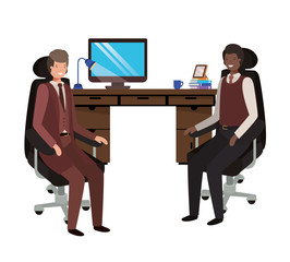 businessmen in the work office avatar character