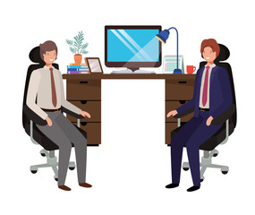 businessmen in the work office avatar character