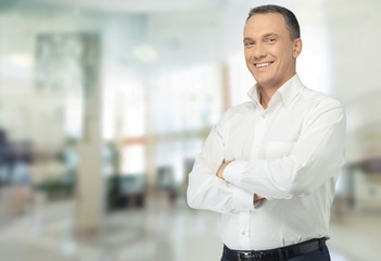 Business man in suit on background