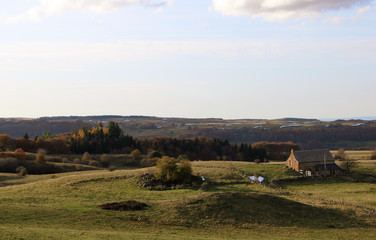 Fototapeta premium Paysage du cantal en automne, France