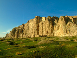 View of Van castle and cliff.