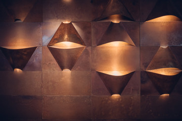 Copper clad interior wall texture background