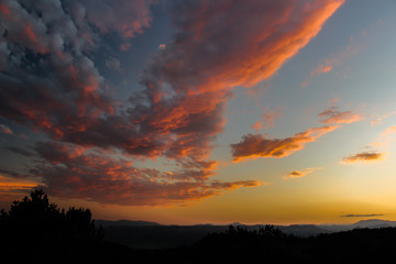 sunset in the mountains