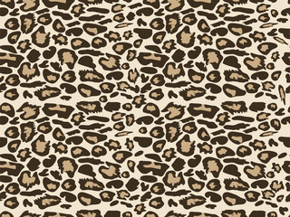 Seamless pattern with  leopard print. Vector pattern with animal skin texture. For printing on fabric, wallpaper, packaging.